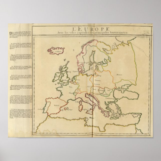 Póster Europe and Major Cities (Frente)