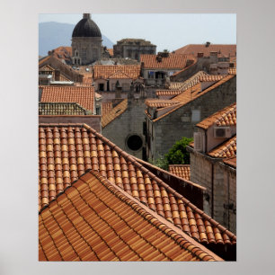 Póster Europe, Croatia. Medieval walled city of 2