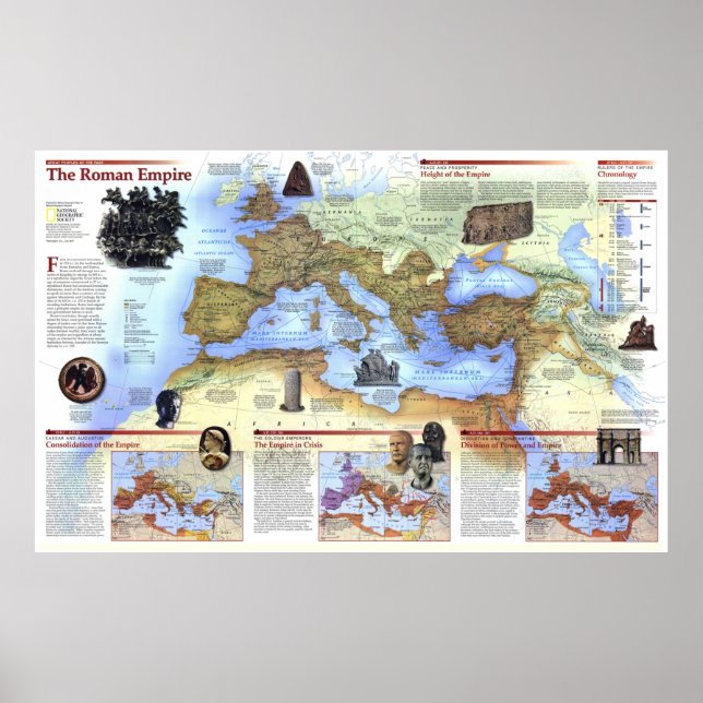 Póster " Europe: Detailed Roman Empire History map ... (Frente)