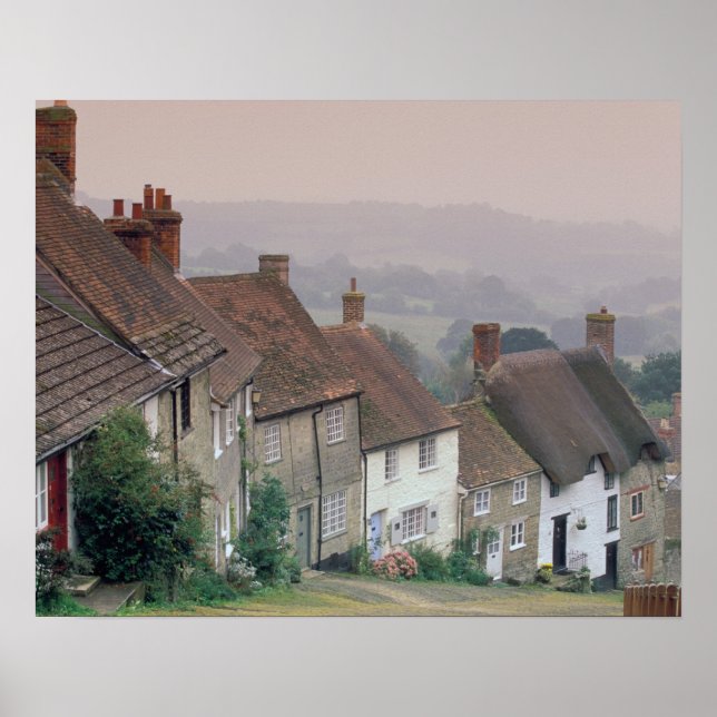 Póster Europe, England, Dorset, Gold Hill, Shaftesbury. (Frente)