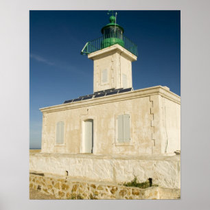 Póster Europe, France, Corsica, Ile Rousse. Lighthouse