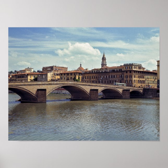 Póster Europe, Italy, Florence. The Arno River flows (Frente)