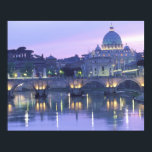 Póster Europe, Italy, Rome, The Vatican. St. Peter's &<br><div class="desc">COPYRIGHT Walter Bibikow / DanitaDelimont.com | EU16 WBI0772.jpg | Europe,  Italy,  Rome,  The Vatican. St. Peter's & Ponte Sant Angelo. Evening.</div>