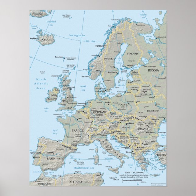 Póster Europe Map (Frente)