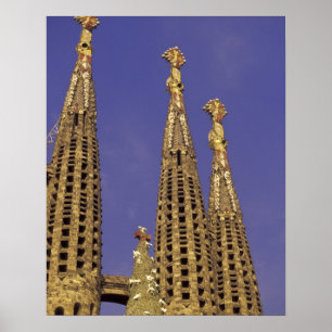 Póster Europe, Spain, Barcelona Sagrada Familia