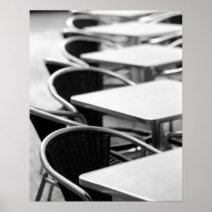 Póster Europe, Spain, Mallorca. Cafe tables, Palma