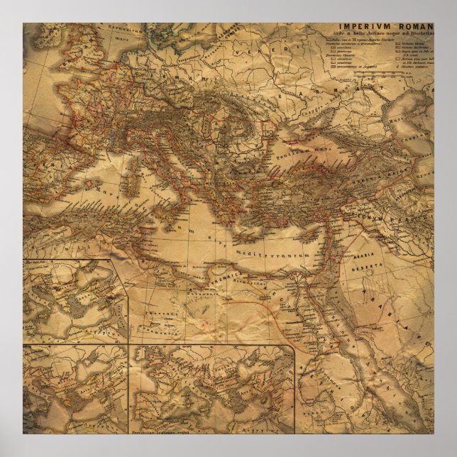 Póster Europe Vintage Map (Frente)