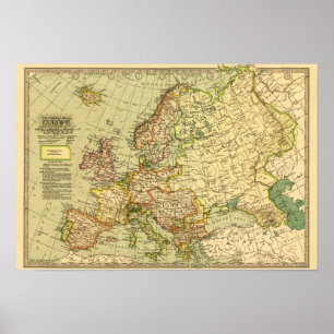 Póster EuropePanoramic MapEurope
