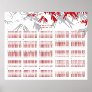 Póster Eva Bamboo deja la tabla de asientos de Bodas chin