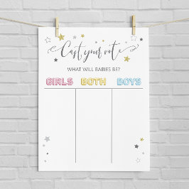 Póster Evalúa tu voto mellizos género revelar señal, neut