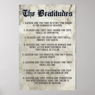 Póster Evangelio de las Beatitudes de Mateo Sermón en el 