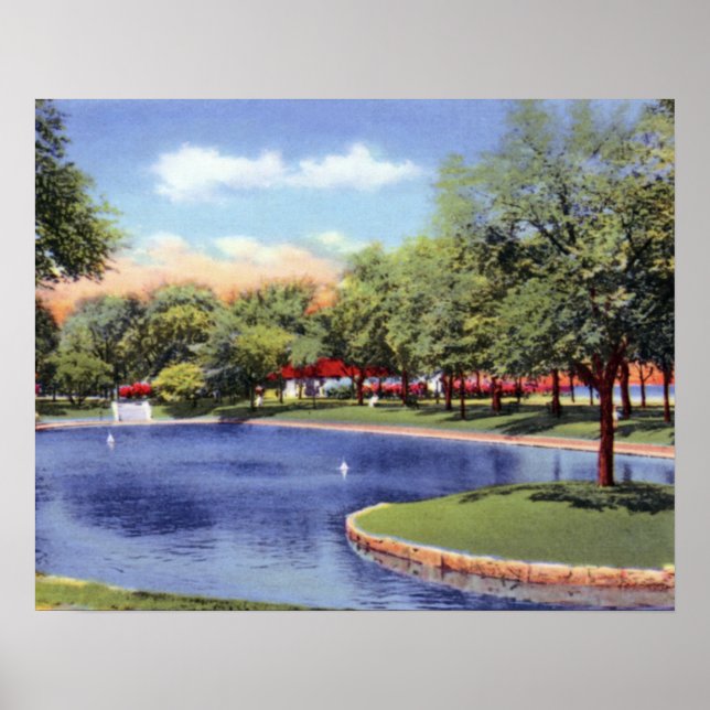 Póster Evanston Illinois Lagois Lake Front Park (Frente)