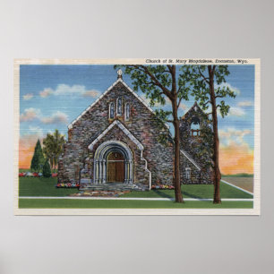 Póster Evanston, WY - Iglesia de Santa María Magdalena Vi