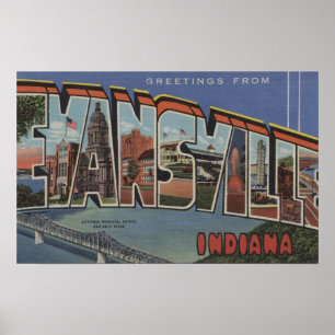 Póster Evansville, Indiana - escenas grandes de la letra