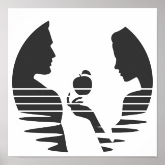 Póster Eve Manda Una Apple A Adam, Negro Versión 1/3
