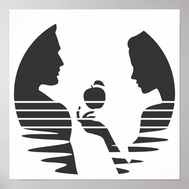 Póster Eve Manda Una Apple A Adam, Negro Versión 1/3 (Frente)