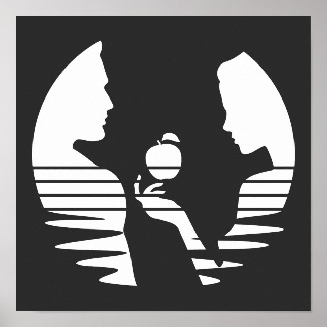 Póster Eve Manda Una Apple A Adam, Versión Blanca 2/3 (Frente)