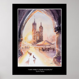 Póster EVE Pintó el casco antiguo de Cracovia
