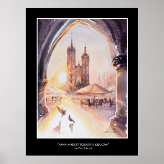 Póster EVE Pintó el casco antiguo de Cracovia
