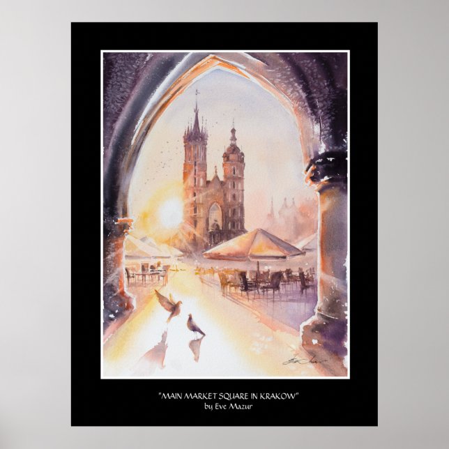 Póster EVE Pintó el casco antiguo de Cracovia (Frente)