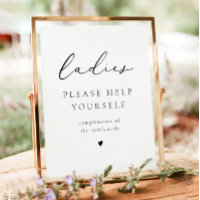 EVELYN Calligraphy Ladies Bathroom Toiletry Poster