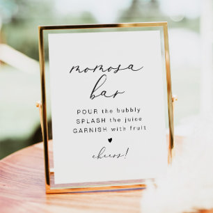 Póster EVELYN Elegant Calligraphy Momosa Bar Rótulo