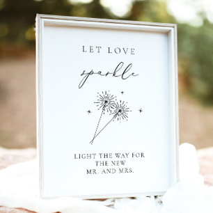 Póster EVELYN Elegant Wedding Sparkler despidiendo Poster