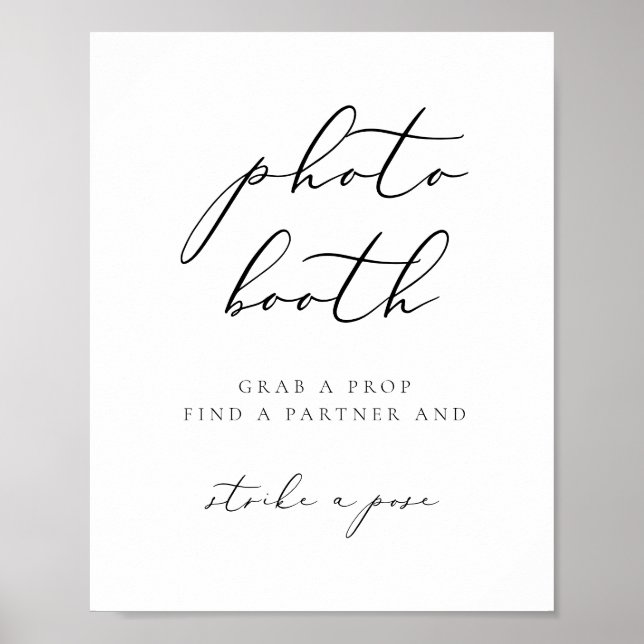 Póster EVELYN Modern Elegant Calligraphy Photo Booth Post (Frente)