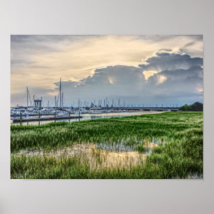 Póster Evening At Charleston Harbor