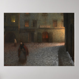Póster Evening Street (1906) Jakub Schikaneder