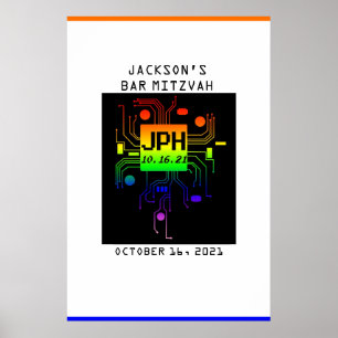 Póster Evento de Bar Mitzvah Logotipo Personalizado