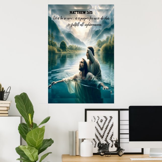 Póster Evento de bautismo sagrado de Jesucristo (Oficina en casa)