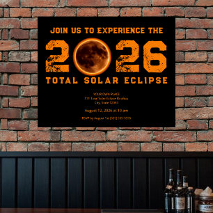 Póster Evento de Eclipse Total de Sol 2026