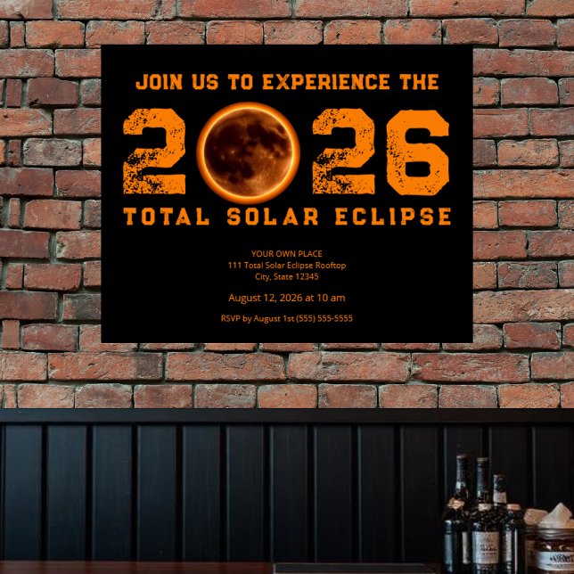 Póster Evento de Eclipse Total de Sol 2026 (Total Solar Eclipse 2026 Event Poster )