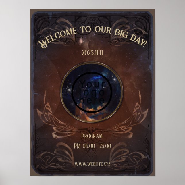 Póster Evento de fantasía mágica de libros antiguos medie (Frente)