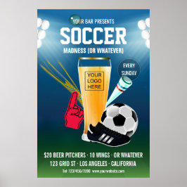 Póster Evento de fútbol de bar agregar logo