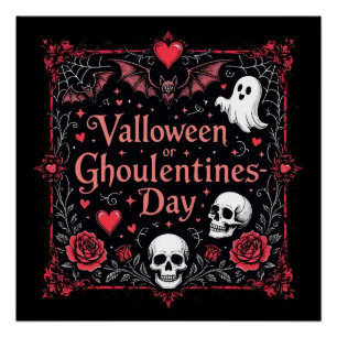 Póster Evento de Valloween o Día de Ghoulentines