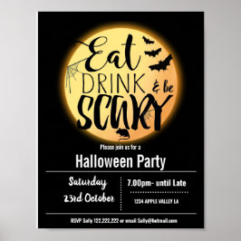 Póster Evento temático de la fiesta de Halloween