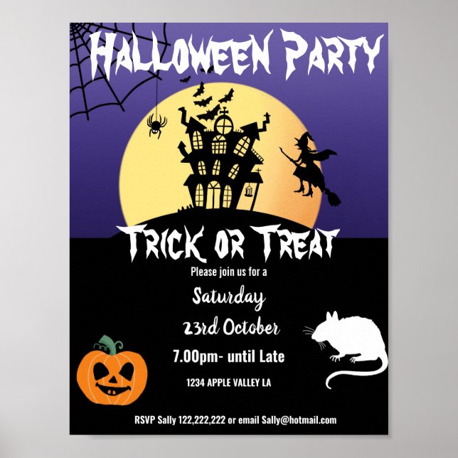Póster Evento temático de la fiesta de Halloween (Frente)