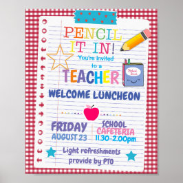 Póster evento temático de regreso a la escuela para profe