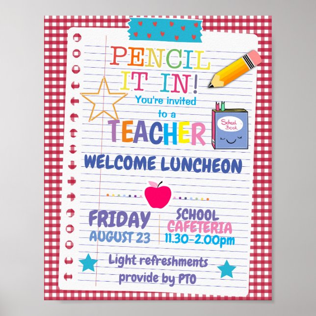 Póster evento temático de regreso a la escuela para profe (Frente)