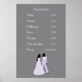 Póster Eventos de dos novias Boda (Lilac y Gray)