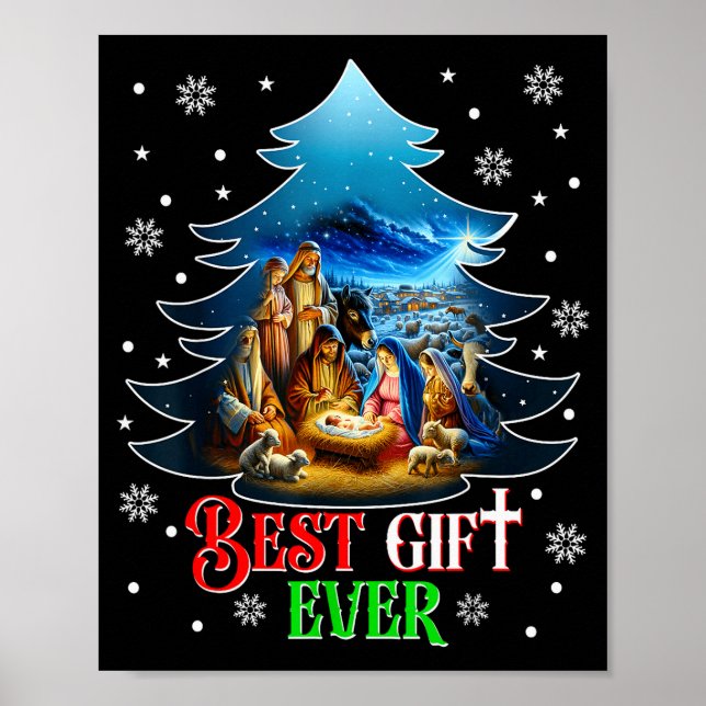 Póster Ever Christmas Jesus Nativity Scene Merry Christma (Frente)