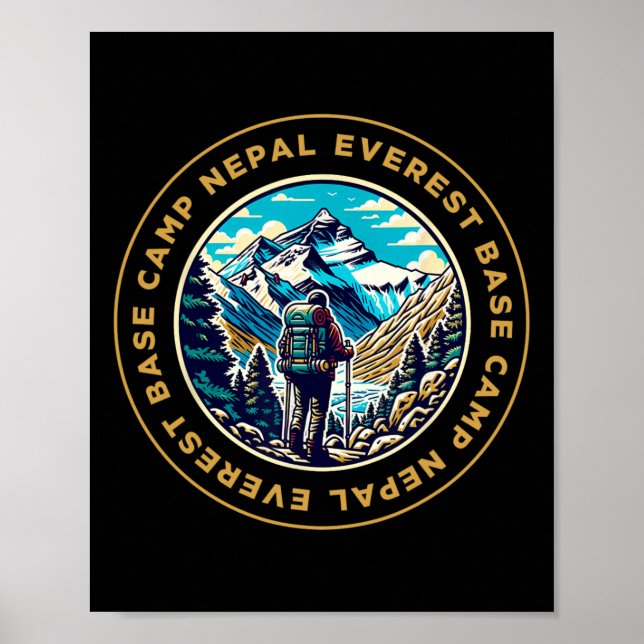 Póster Everest Base Camp Nepal Mountain Everest View Hiki (Frente)