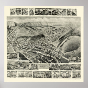 Póster Everett, PA Panoramic Map - 1905