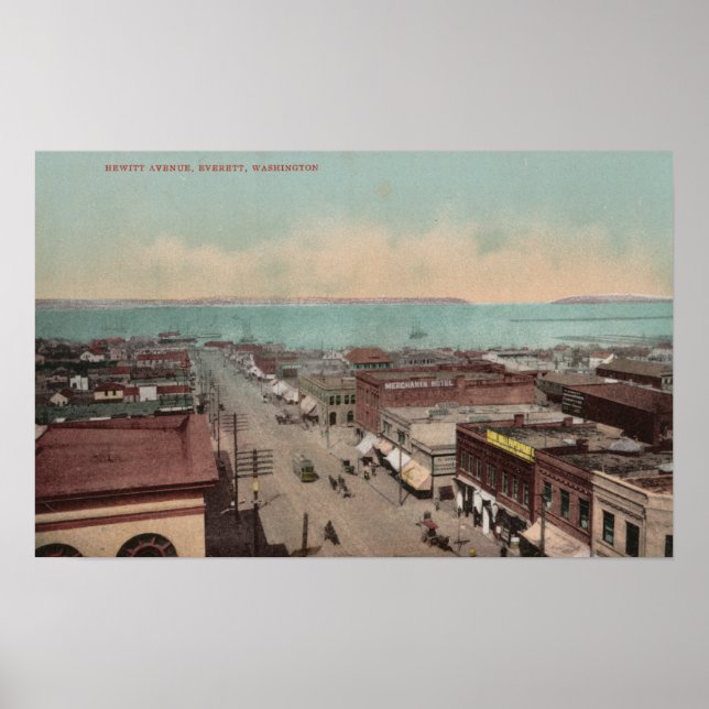 Póster Everett, WAView of Hewitt Ave.Everett, WA (Frente)