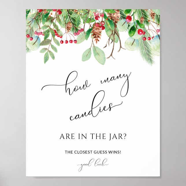 Póster Evergreen adivina cuántos caramelos hay en el bar (Frente)