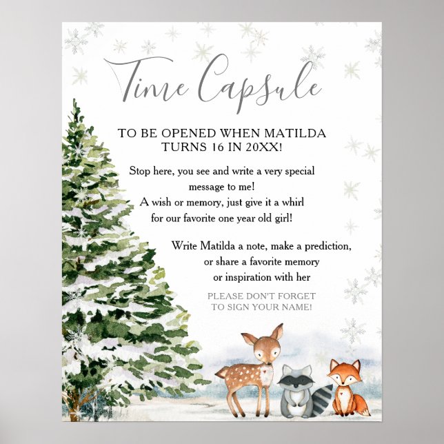Póster Evergreen Animal Winter Onederland Time Capsule (Frente)