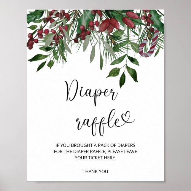 Póster Evergreen Baby it's cold outside diaper raffle  (Frente)
