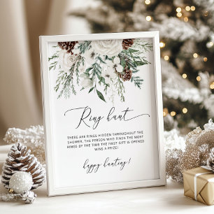 Póster Evergreen elegante anillo caza juego de ducha de n